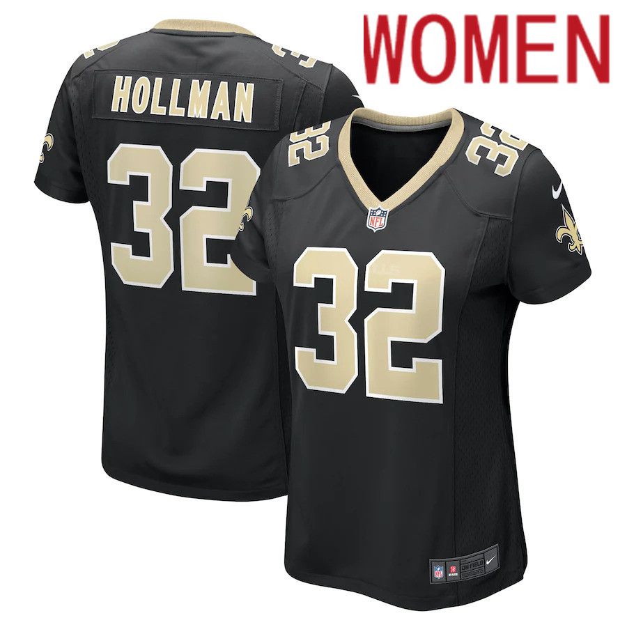 Women New Orleans Saints 32 KaDar Hollman Nike Black Game Player NFL Jersey